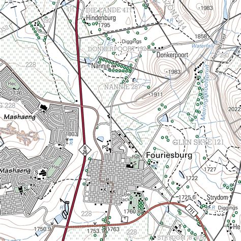 2828CA FOURIESBURG Map by Chief Directorate: National Geo-spatial Information | Avenza Maps