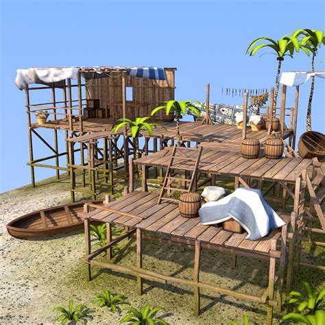 Fishing hut for Daz Studio 3D Models 1971s