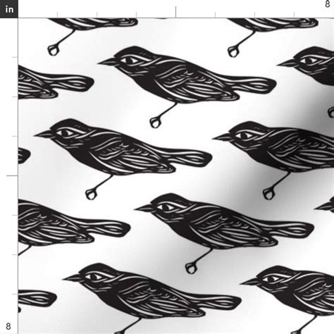 Mod Scandi Blackbird Fabric Papercut Bird Pattern in Black | Etsy in 2021 | Fabric birds, Bird ...