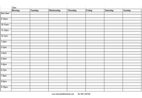 Witch Week | Timetable template, Weekly calendar template, Revision timetable template