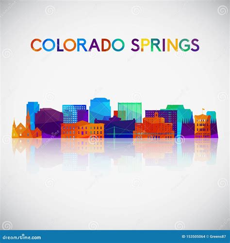 Colorado Springs Skyline Silhouette in Colorful Geometric Style. Stock Vector - Illustration of ...