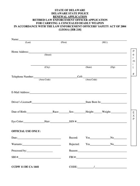 Delaware Concealed Carry Renewal 2020-2022 - Fill and Sign Printable Template Online | US Legal ...