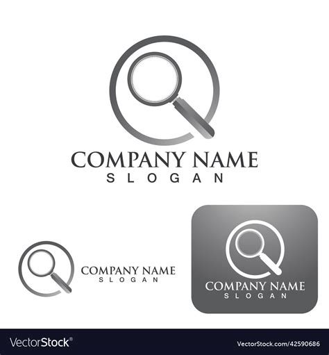 Magnifying glass logo and symbol Royalty Free Vector Image