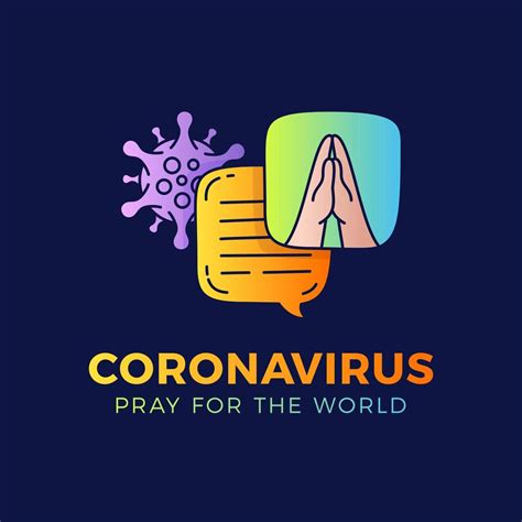 Pray for the World coronavirus concept with hands vector illustration. Time to pray Corona Virus ...