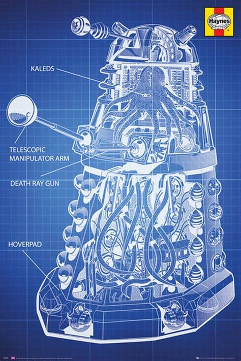 Doctor Who Haynes Dalek Blueprint Poster Science Fiction, Serie Doctor, Doctor Who Dalek ...