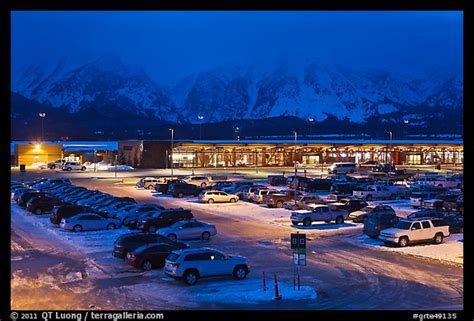 Picture/Photo: Jackson Hole airport at night. Grand Teton National Park