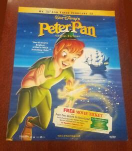 Disney PETER PAN Special Edition DVD Video Store Movie Poster Single Sided RARE | eBay