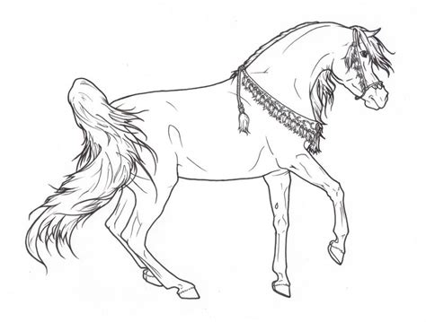 Arabian Horse with Necklace - Lineart by ReQuay on DeviantArt