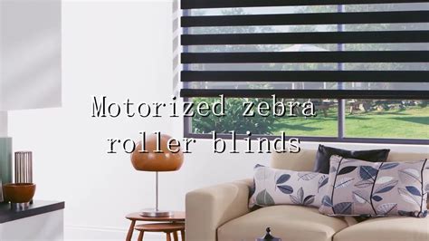 Motorized Zebra Blinds Remote Control Day And Night Blackout Polyester ...