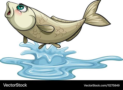 Fish jumping out on water surface Royalty Free Vector Image