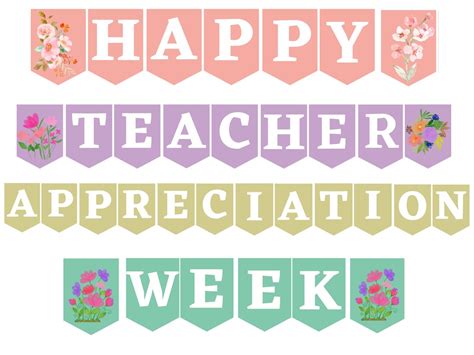 Teacher Appreciation Banner Printable / Printable Teacher Appreciation Week Banner / Thank You ...