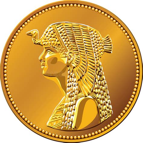 Vector Egyptian Gold Coin Featuring Cleopatra Stock Vector ...