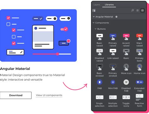 Free Angular Material UI library to design modern web apps - Justinmind