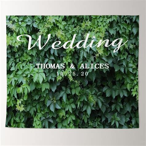 Lofaris Personalized Whole Green Leaves Wedding Backdrop