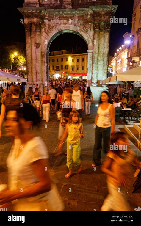 Nightlife in Pula, Croatia Stock Photo - Alamy