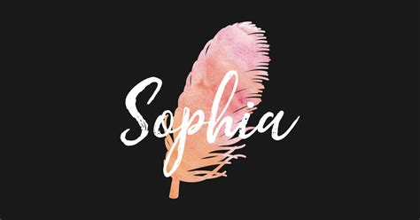 Sophia Personalized Name Watercolor Feather - Sophia - T-Shirt | TeePublic