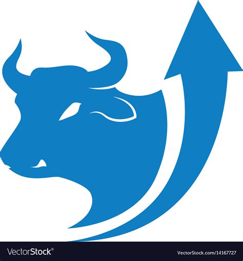 Stock market bull symbol Royalty Free Vector Image