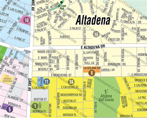 Altadena Map, Los Angeles County, CA – Otto Maps