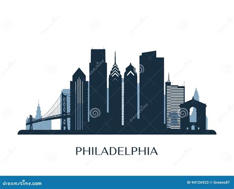 Philadelphia Skyline Silhouette Cartoon Vector | CartoonDealer.com ...