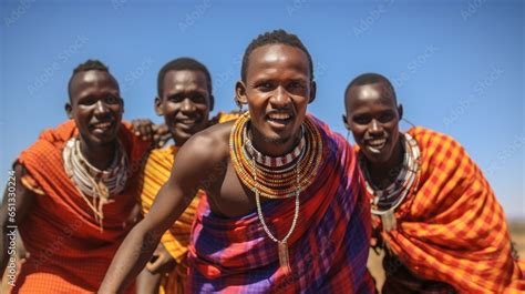 Maasai Mara man showing traditional Maasai jumping dance, Tribe ...