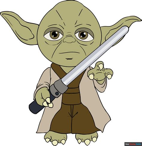 How to Draw Yoda from Star Wars - Really Easy Drawing Tutorial