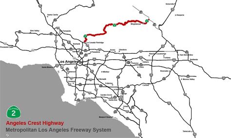 Angeles crest highway map - Map of angeles crest highway (California - USA)