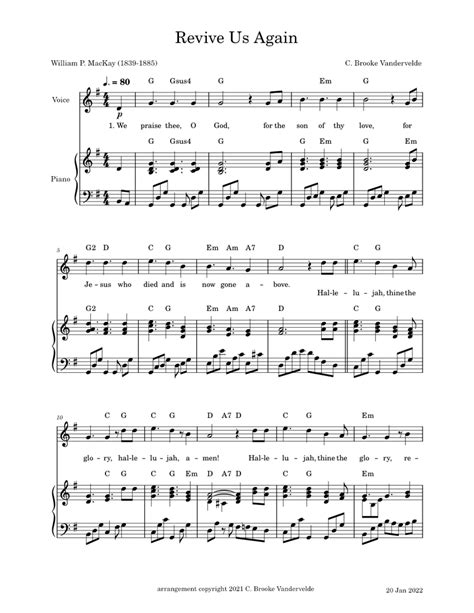 Revive us again – William P Mackay Sheet music for Piano, Vocals (Piano-Voice) | Musescore.com