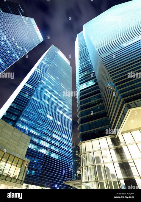 Modern buildings at night Stock Photo - Alamy