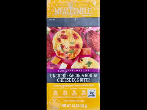 Egg Bites, Uncured Bacon & Gouda Cheese Nutrition Facts - Eat This Much