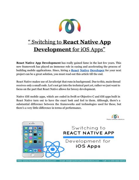 React native app development by Master Software Solutions - Issuu