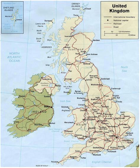 Mapa de Gran bretaña - Mapa Físico, Geográfico, Político, turístico y Temático.