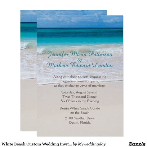 White Beach Custom Wedding Invitation | Zazzle