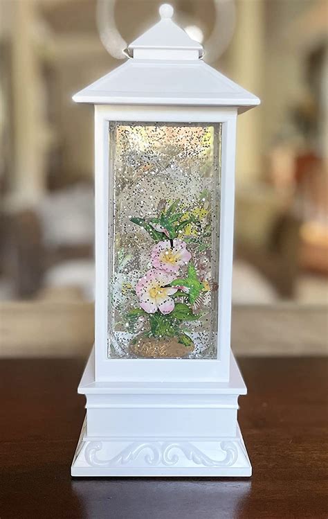 Spring and Summer Water Lantern with Hummingbirds and Flowers, Battery ...