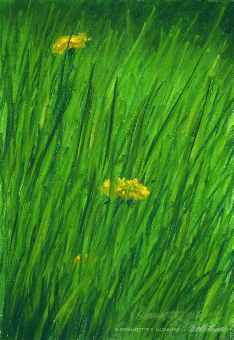 Spring Grass, original sketch | Spring grass, Oil pastel techniques ...