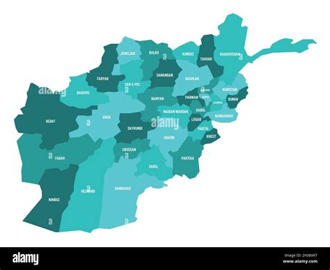 Afghanistan - regional map of provinces Stock Vector Image & Art - Alamy