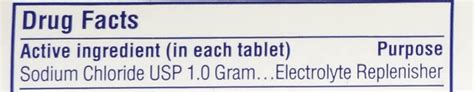 Sodium Chloride Tablets 1 Gm USP - 100 Tablets, Pack of 1 | Normal Salt Supplement