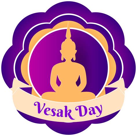 Happy vesak day - monk clipart