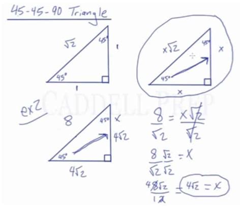 Learn About The 45-45-90 Triangles | Caddell Prep Online