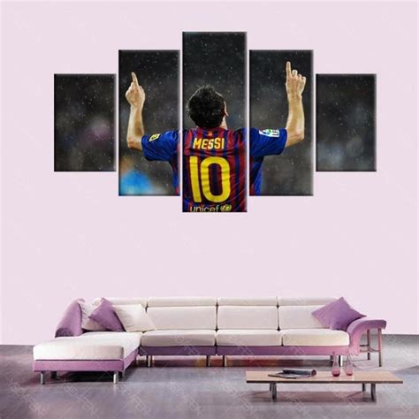 Lionel Messi Praying Barcelona Soccer – 5 Panel Canvas Art Wall Decor – Canvas Storm