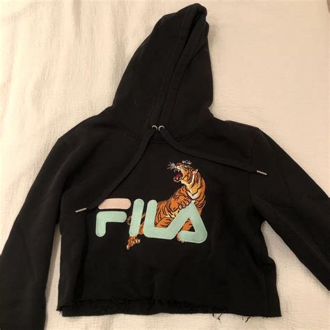 Cropped FILA tiger hoodie from Bandier #FILA... - Depop