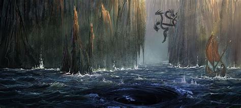 Charybdis was a mythical whirlpool off the Sicilian coast, opposite the cave of… Greek Monsters ...