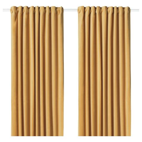 SANELA Room darkening curtains, 1 pair, golden brown, 55x98" - IKEA Living Room Decor Curtains ...