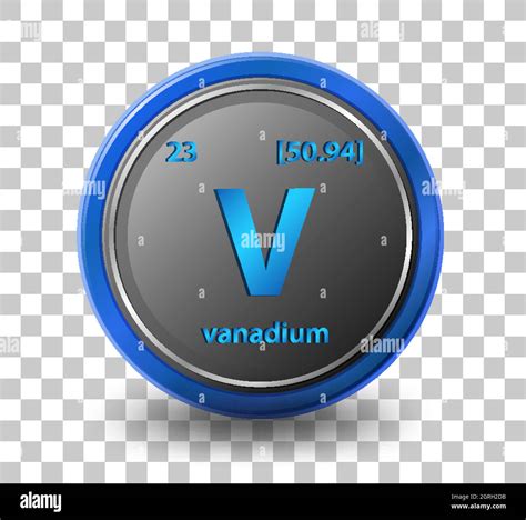 Vanadium chemical element. Chemical symbol with atomic number and ...