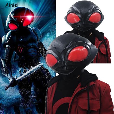 Movie Aquaman Cosplay Costumes Mask Aquaman Black Manta Full Face Mask Helmet Props Halloween ...