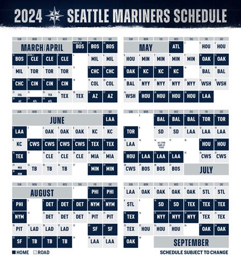 Mariners Schedule 2024 Printable - Inez Reggie