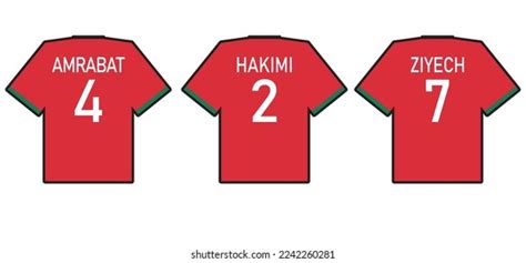 Morocco National Team Jersey Set 2022 Stock Vector (Royalty Free ...