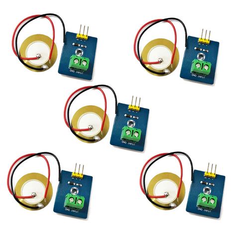 Buy HiLetgo 5pcs Piezoelectric Sensor Analog Ceramic Vibration Sensor ...