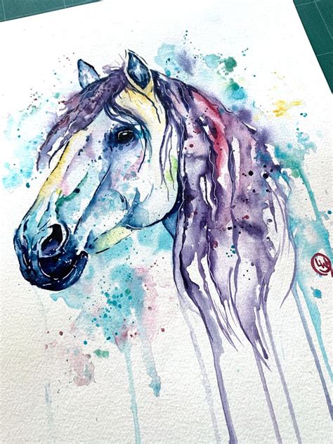 11x14 Original Horse Watercolor Painting | Watercolor horse painting ...