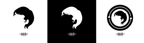 Hair logo set. Collection of black and white logos. Stock vector ...