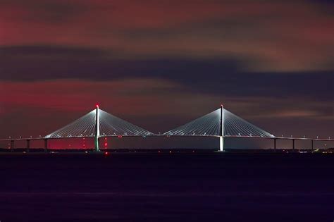 Cooper River Bridge at Night Photograph by Ken Barrett - Fine Art America